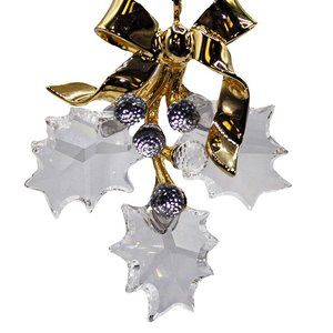 Swarovski Crystal Memories Holly Christmas Holiday Ornament